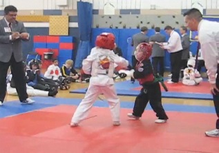 Alex's first karate tournament: second sparring match